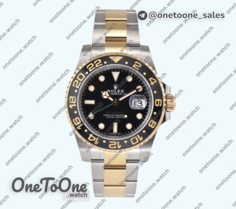 Реплика часов Rolex T Master II 116713 LN 904L Stainless steel/Yellow gold Top-tier Копия один в один Black Dial Oyster Bracelet Factory CHS