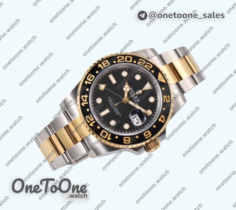 Реплика часов Rolex T Master II 116713 LN 904L Stainless steel/Yellow gold Top-tier Копия один в один Black Dial Oyster Bracelet Factory CHS