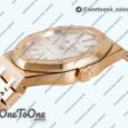 Реплика часов Audemars Piguet Royal Oak 41mm 15400 Rose gold Top-tier Копия один в один White Textured Dial on Stainless steel Bracelet