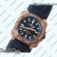 Реплика часов Bell&ross BR03-92 Diver 42mm Bronze Case Black Dial Rubber Strap MY9015