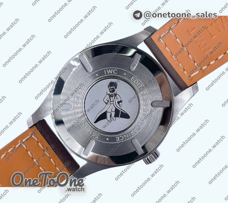 Реплика часов Iwc Mark XVIII IW327010 Le Petit Prince Top-tier Копия один в один Blue Dial on Brown Leather Strap V7F Asian ET
