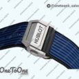 Реплика часов Hublot Hublot Big Bang Unico Titanium Top-tier Копия один в один Blue Skeleton Dial Blue Rubber Strap