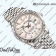 Реплика часов Rolex Sky-dweller 326934 Stainless steel Blue&Black&White Dials Jubilee Bracelet Asian 23J