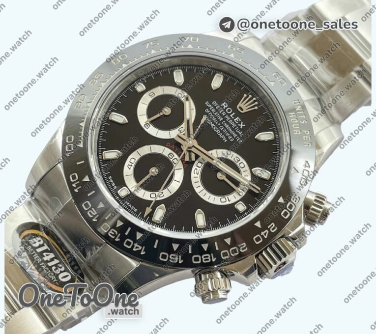 Реплика часов Rolex Daytona 116500LN Top-tier Копия один в один 904L Stainless steel Case and Bracelet Black Dial