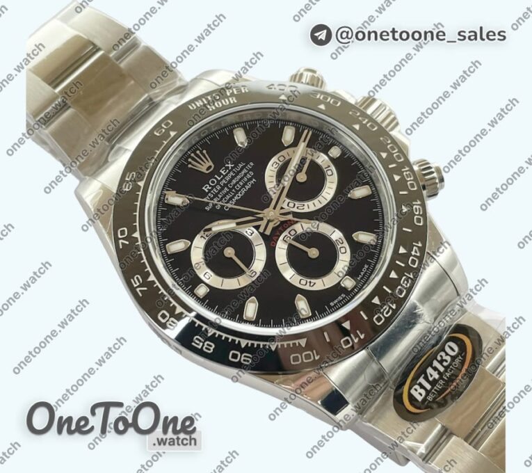 Реплика часов Rolex Daytona 116500LN Top-tier Копия один в один 904L Stainless steel Case and Bracelet Black Dial