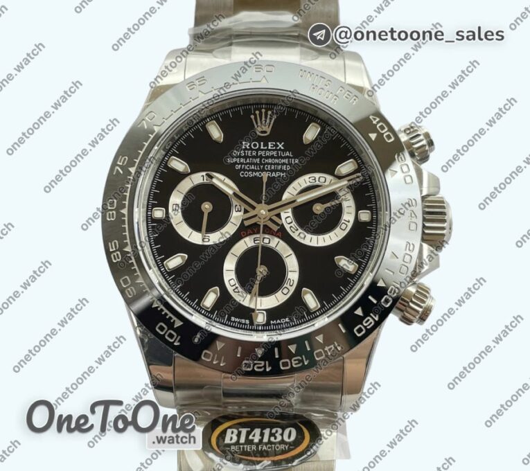 Реплика часов Rolex Daytona 116500LN Top-tier Копия один в один 904L Stainless steel Case and Bracelet Black Dial