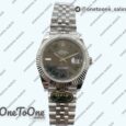 Реплика часов Rolex Datejust 41 Stainless steel 904L Steel Top-tier Копия один в один Gray Dial Green Roman on Stainless steel Bracelet