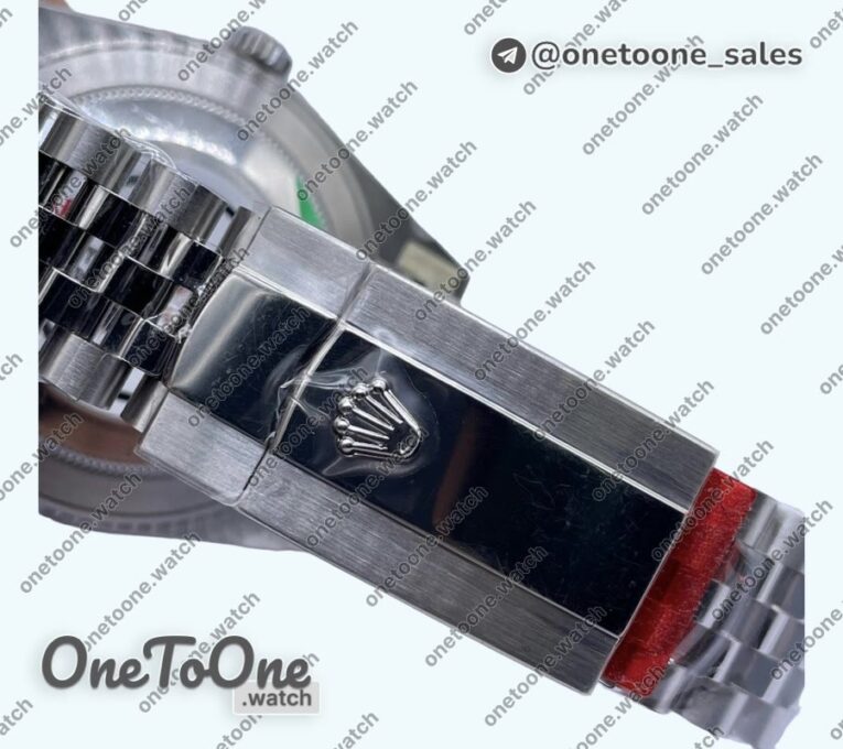 Реплика часов Rolex Datejust 41 Stainless steel 904L Steel Top-tier Копия один в один Gray Dial Green Roman on Stainless steel Bracelet