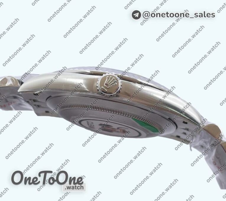 Реплика часов Rolex Datejust 41 Stainless steel 904L Steel Top-tier Копия один в один Gray Dial Green Roman on Stainless steel Bracelet
