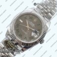 Реплика часов Rolex Datejust 41 Stainless steel 904L Steel Top-tier Копия один в один Gray Dial Green Roman on Stainless steel Bracelet