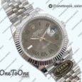 Реплика часов Rolex Datejust 41 Stainless steel 904L Steel Top-tier Копия один в один Gray Dial Green Roman on Stainless steel Bracelet
