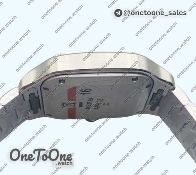 Реплика часов Cartier Santos de Cartier 35mm 2018 Top-tier Копия один в один White Dial on Stainless steel SmartLinks Bracelet MIYOTA 3KF 9015