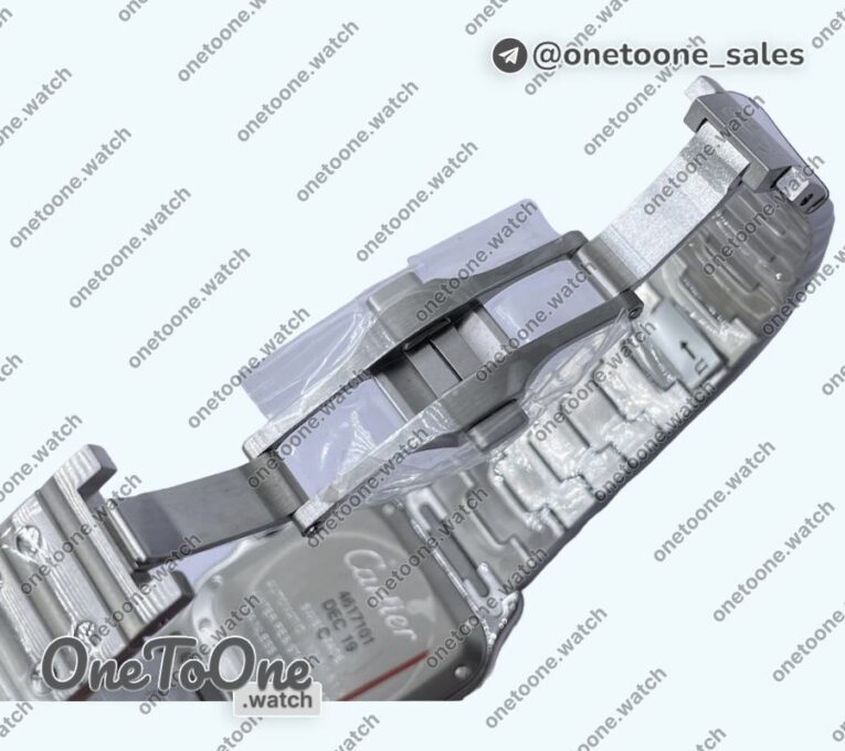 Реплика часов Cartier Santos de Cartier 35mm 2018 Top-tier Копия один в один White Dial on Stainless steel SmartLinks Bracelet MIYOTA 3KF 9015