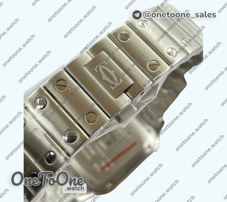 Реплика часов Cartier Santos de Cartier 35mm 2018 Top-tier Копия один в один White Dial on Stainless steel SmartLinks Bracelet MIYOTA 3KF 9015