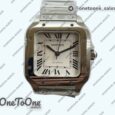 Реплика часов Cartier Santos de Cartier 35mm 2018 Top-tier Копия один в один White Dial on Stainless steel SmartLinks Bracelet MIYOTA 3KF 9015