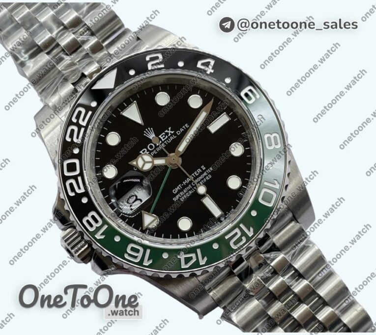 Реплика часов Rolex T II 126720VTNR Stainless steel Green/Black Bezel Black Dial Jubilee Bracelet CHS