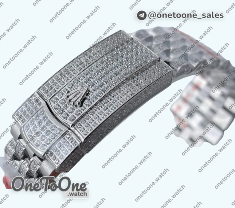Реплика часов Rolex DateJust 41mm 126334 Full Paved Diamonds Top-tier Копия один в один Diamond Dial Arabic Markers Jubilee Bracelet