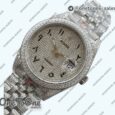 Реплика часов Rolex DateJust 41mm 126334 Full Paved Diamonds Top-tier Копия один в один Diamond Dial Arabic Markers Jubilee Bracelet