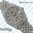 Реплика часов Rolex DateJust 41mm 126334 Full Paved Diamonds Top-tier Копия один в один Diamond Dial Arabic Markers Jubilee Bracelet