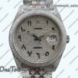 Реплика часов Rolex DateJust 41mm 126334 Full Paved Diamonds Top-tier Копия один в один Diamond Dial Arabic Markers Jubilee Bracelet