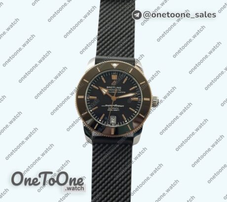 Реплика часов Breitling Superocean Heritage II 42mm Stainless steel/Rose gold Black Dial Rubber Strap O