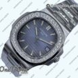 Реплика часов Patek Philippe Nautilus Jumbo 5713 Super Rep Top-tier Копия один в один Blue Textured Dial Stainless steel Bracelet