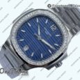 Реплика часов Patek Philippe Nautilus 7118 Ladies Top-tier Копия один в один Blue Dial Diamonds Bezel on Stainless steel Bracelet 3KF
