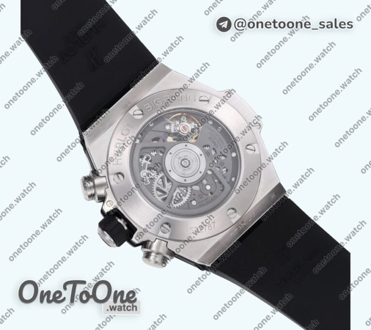 Реплика часов Hublot Hublot Big Bang Unico Titanium Full Diamonds Top-tier Копия один в один Skeleton Dial Black Rubber Strap