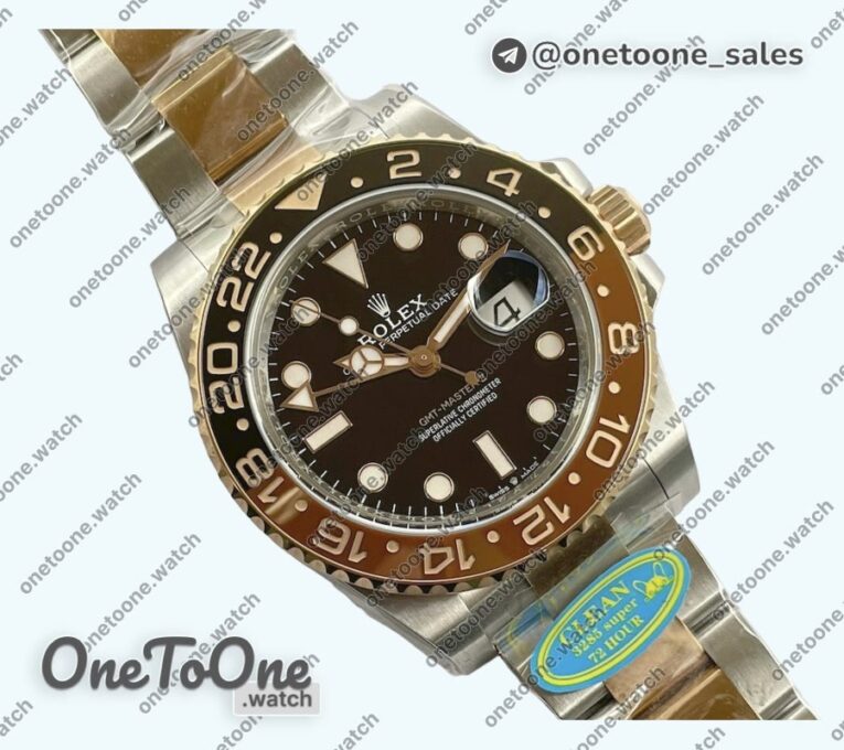 Реплика часов Rolex T-Master II 126711CHNR 904L/Rose gold Top-tier Копия один в один Black Dial on 904L/Rose gold Bracelet DD3285
