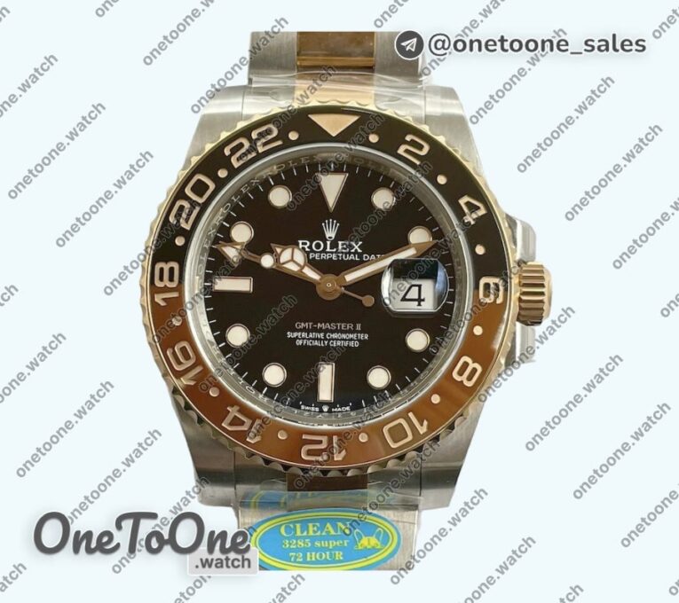 Реплика часов Rolex T-Master II 126711CHNR 904L/Rose gold Top-tier Копия один в один Black Dial on 904L/Rose gold Bracelet DD3285