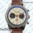 Реплика часов Breitling Top Time Dues Chrono Stainless steel/LE Cream Dial Stick Marker Leather Strap BLS
