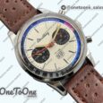 Реплика часов Breitling Top Time Dues Chrono Stainless steel/LE Cream Dial Stick Marker Leather Strap BLS