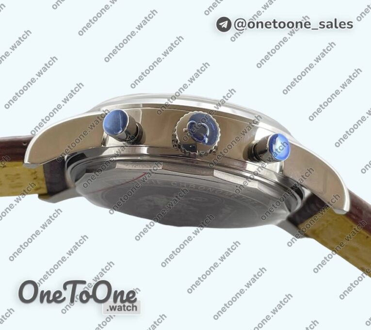 Реплика часов Breitling Top Time Dues Chrono Stainless steel/LE Cream Dial Stick Marker Leather Strap BLS