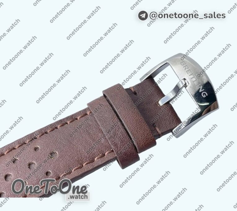 Реплика часов Breitling Top Time Dues Chrono Stainless steel/LE Cream Dial Stick Marker Leather Strap BLS