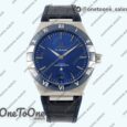 Реплика часов Omega Constellation Ceramic Bezel Stainless steel Top-tier Копия один в один Blue Dial Gummy Strap
