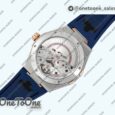 Реплика часов Omega Constellation Ceramic Bezel Stainless steel/Rose gold Top-tier Копия один в один Blue Dial Gummy Strap