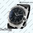 Реплика часов Omega Constellation Ceramic Bezel Stainless steel Top-tier Копия один в один Black Dial Gummy Strap