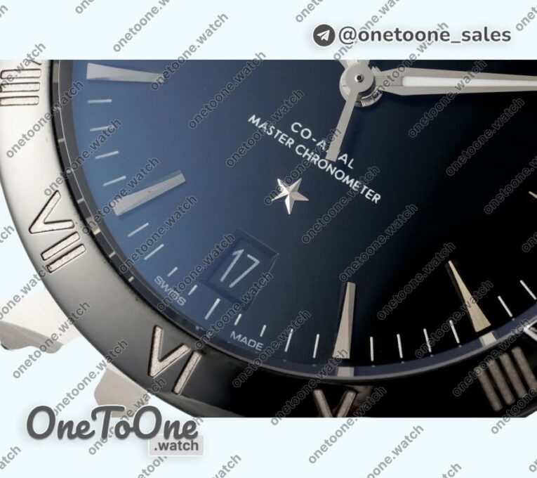 Реплика часов Omega Constellation Ceramic Bezel Stainless steel Top-tier Копия один в один Black Dial Gummy Strap