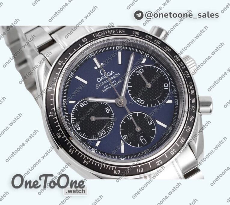 Реплика часов Omega Speedmaster Racing Chrono 40mm Stainless steel/Stainless steel Blue Dial HRF C3330