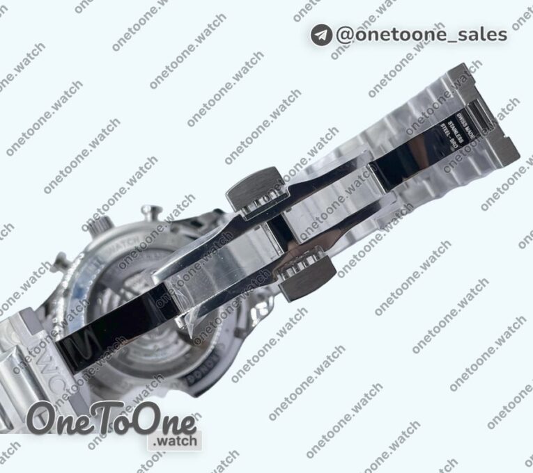 Реплика часов Iwc Portuguese Chrono IW3716 Top-tier Копия один в один White Dial Blue Markers on Stainless steel Bracelet