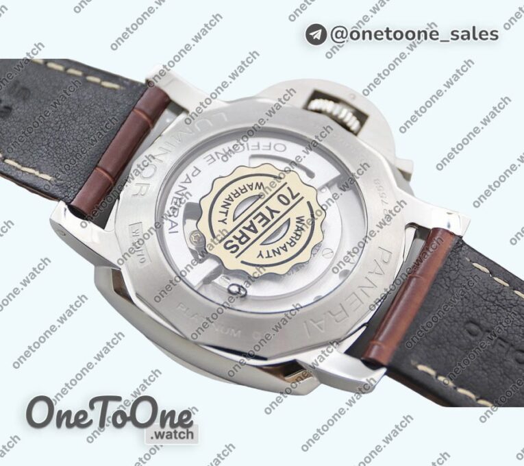 Реплика часов Panerai PAM1116 Luminor Marina Auto 44mm Stainless steel Green Dial Leather P9010