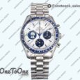 Реплика часов Omega Speedmaster Stainless steel Snoopy Top-tier Копия один в один White Dial Manual Winding Chrono Movement Bracelet O