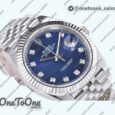 Реплика часов Rolex Datejust 41 Stainless steel 904L Steel Top-tier Копия один в один Blue Dial Diamonds Mark Jubilee Bracelet