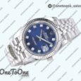 Реплика часов Rolex Datejust 41 Stainless steel 904L Steel Top-tier Копия один в один Blue Dial Diamonds Mark Jubilee Bracelet