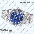 Реплика часов Rolex Datejust 41 Stainless steel 904L Steel Top-tier Копия один в один Blue Dial Diamonds Mark Jubilee Bracelet