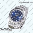 Реплика часов Rolex Datejust 41 Stainless steel 904L Steel Top-tier Копия один в один Blue Dial Diamonds Mark Jubilee Bracelet