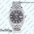 Реплика часов Rolex Datejust 41 Stainless steel 904L Steel Top-tier Копия один в один Grey Dial Diamonds Mark Jubilee Bracelet