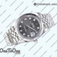Реплика часов Rolex Datejust 41 Stainless steel 904L Steel Top-tier Копия один в один Grey Dial Diamonds Mark Jubilee Bracelet
