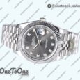 Реплика часов Rolex Datejust 41 Stainless steel 904L Steel Top-tier Копия один в один Grey Dial Diamonds Mark Jubilee Bracelet