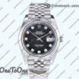 Реплика часов Rolex Datejust 41 Stainless steel 904L Steel Top-tier Копия один в один Black Dial Diamonds Mark Jubilee Bracelet